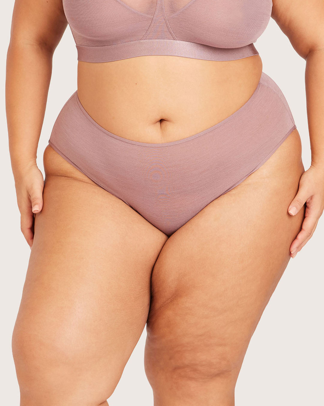 FreeMesh High-Cut Full Briefs - Mauve