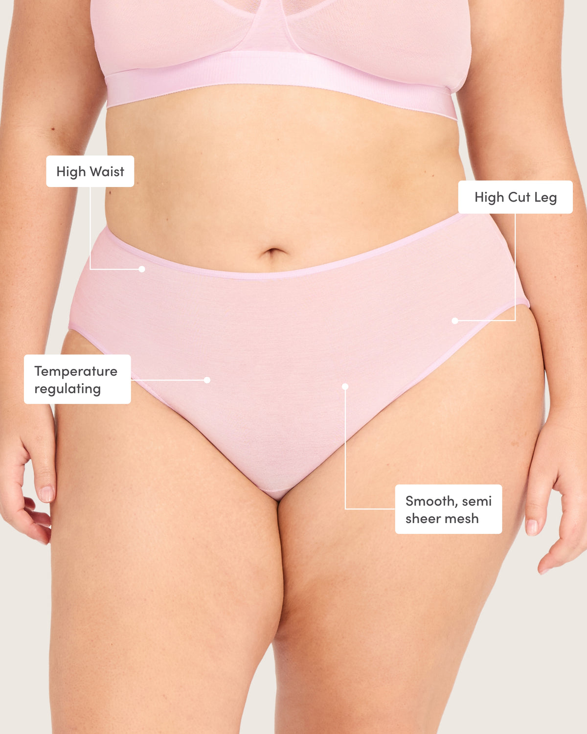 FreeMesh High-Cut Full Briefs - Pink Sorbet