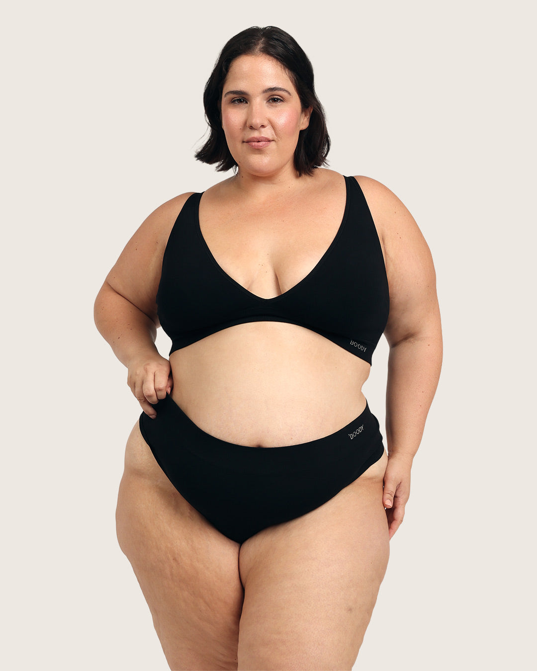 Wireless Plunge Bralette - Black