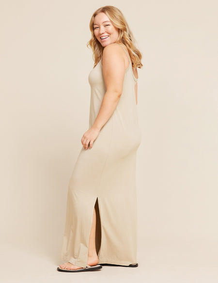 Women's Bamboo V-Neck Slip Dress in Stone – Boody US
