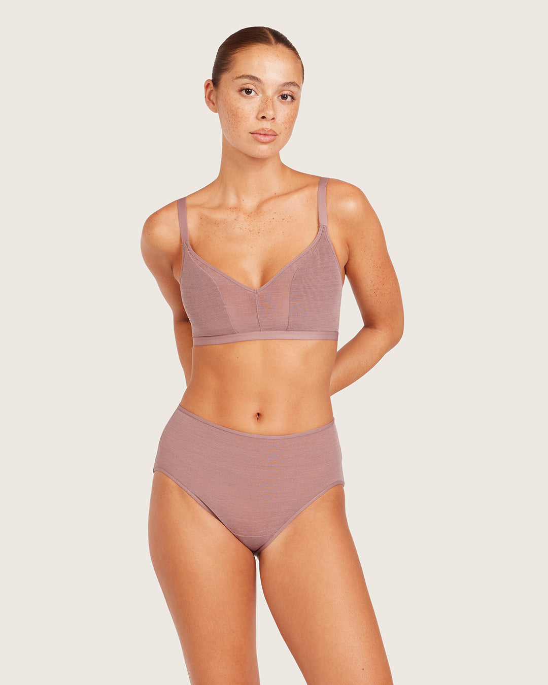 FreeMesh High-Cut Full Briefs - Mauve