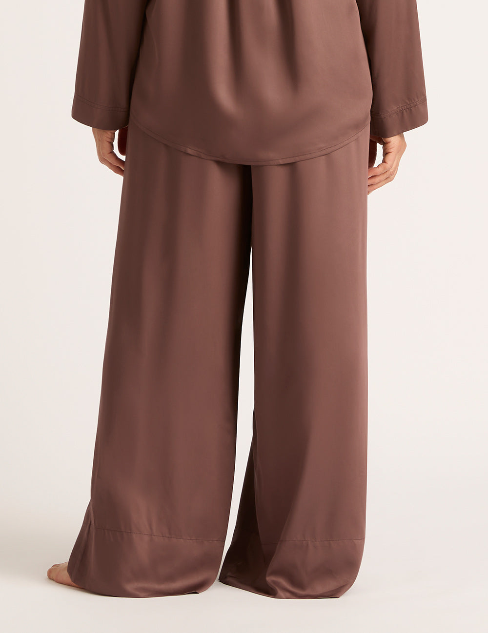 Vegan Silk Wide Leg Pants - Garnet