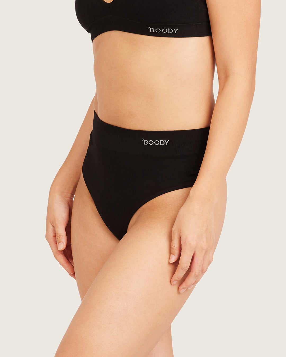 High Waist G-String - Black