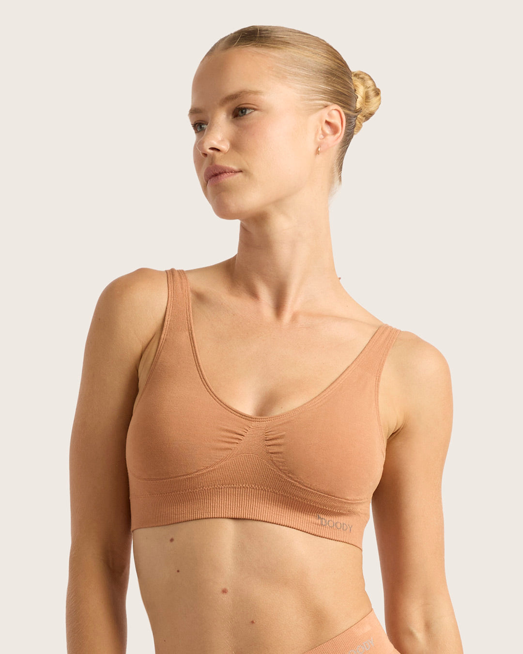 Seamfree Padded Crop Bra - Dune