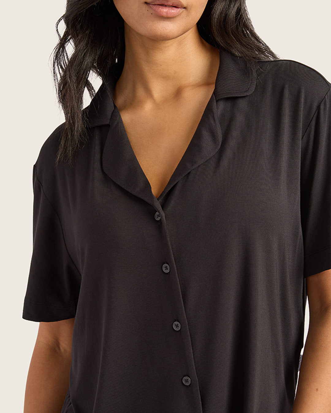 Goodnight Short Sleeve Sleep Shirt - Black