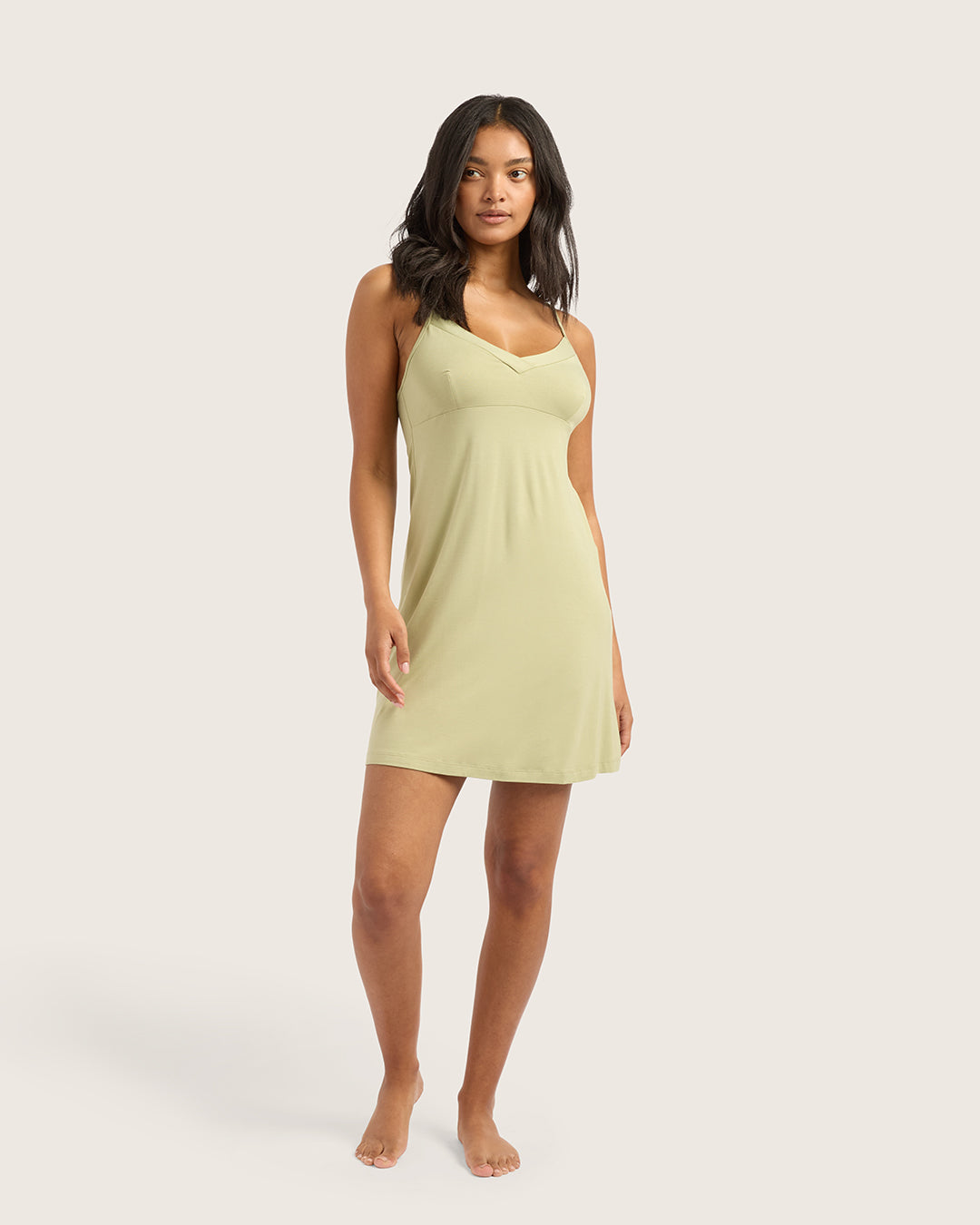 Goodnight Slip Sleep Dress - Sage
