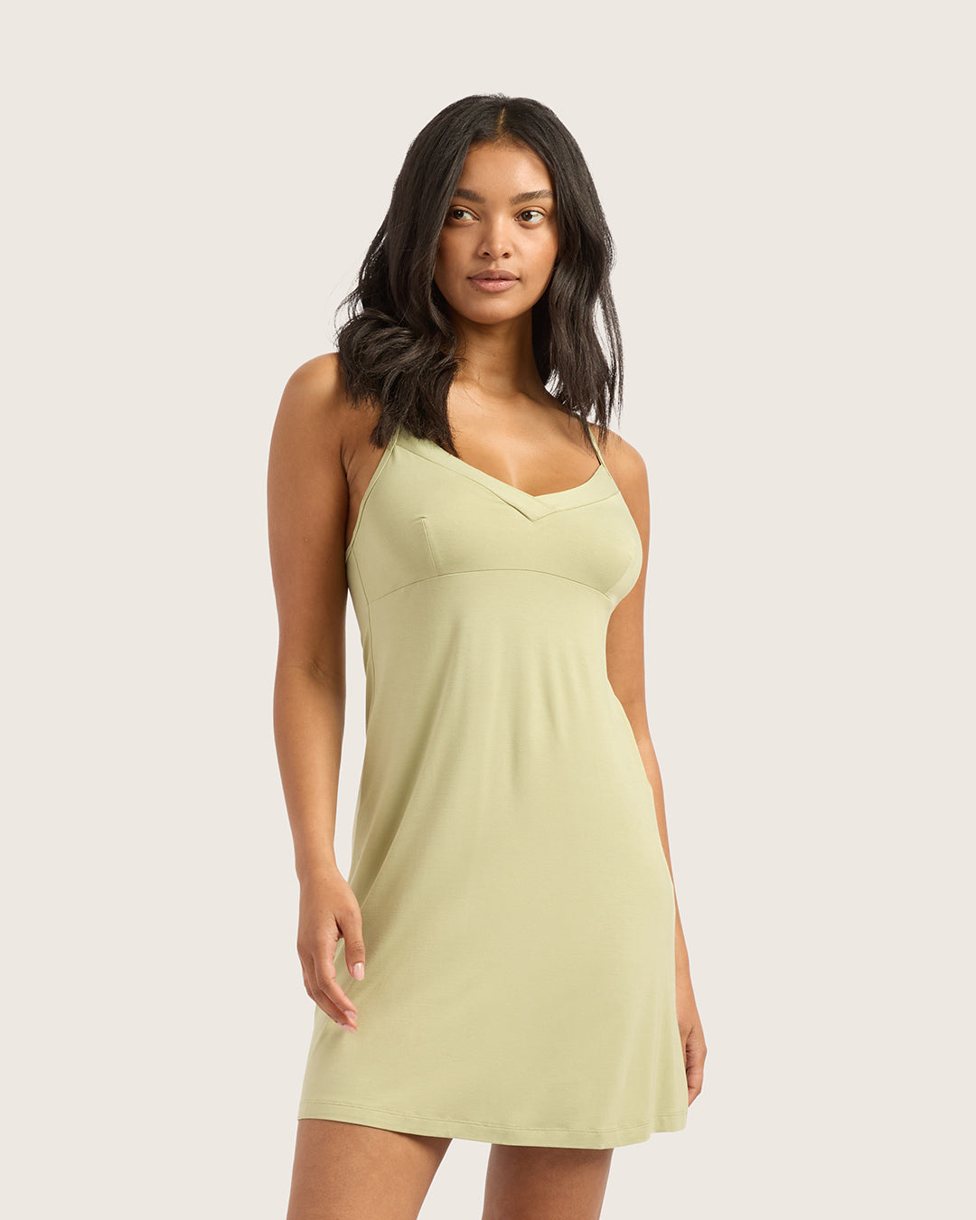 Goodnight Slip Sleep Dress - Sage