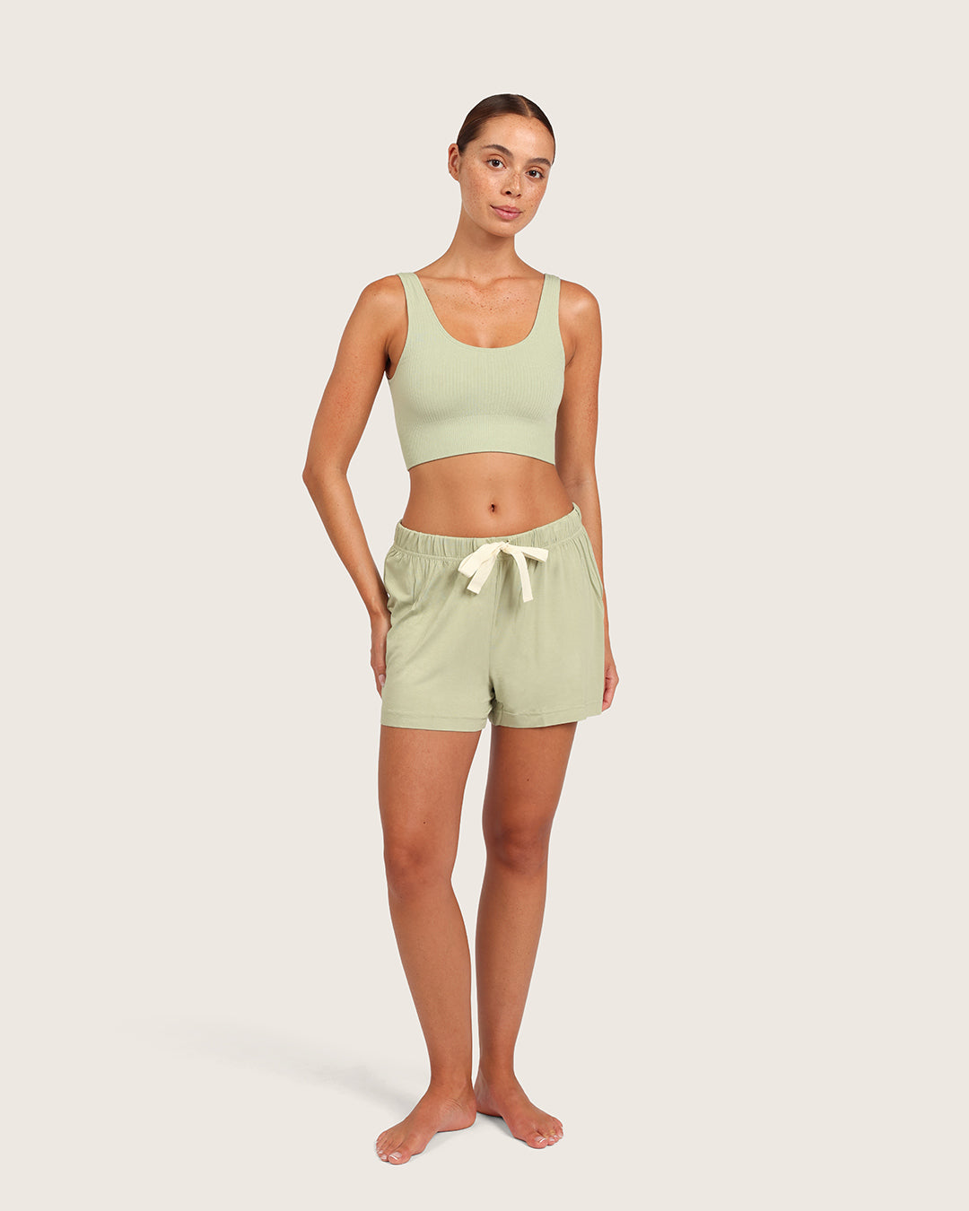 Ribbed Seamfree Crop-Sage