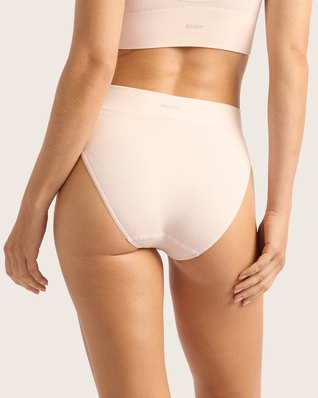 LYOLYTE Ribbed High Leg Briefs - Powder Pink