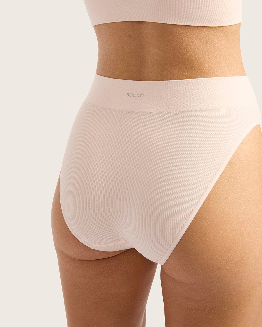LYOLYTE Ribbed High Leg Briefs - Powder Pink
