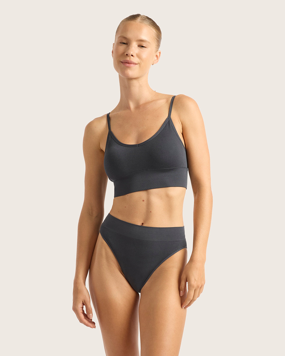 LYOLYTE Ribbed High Leg Briefs - Storm