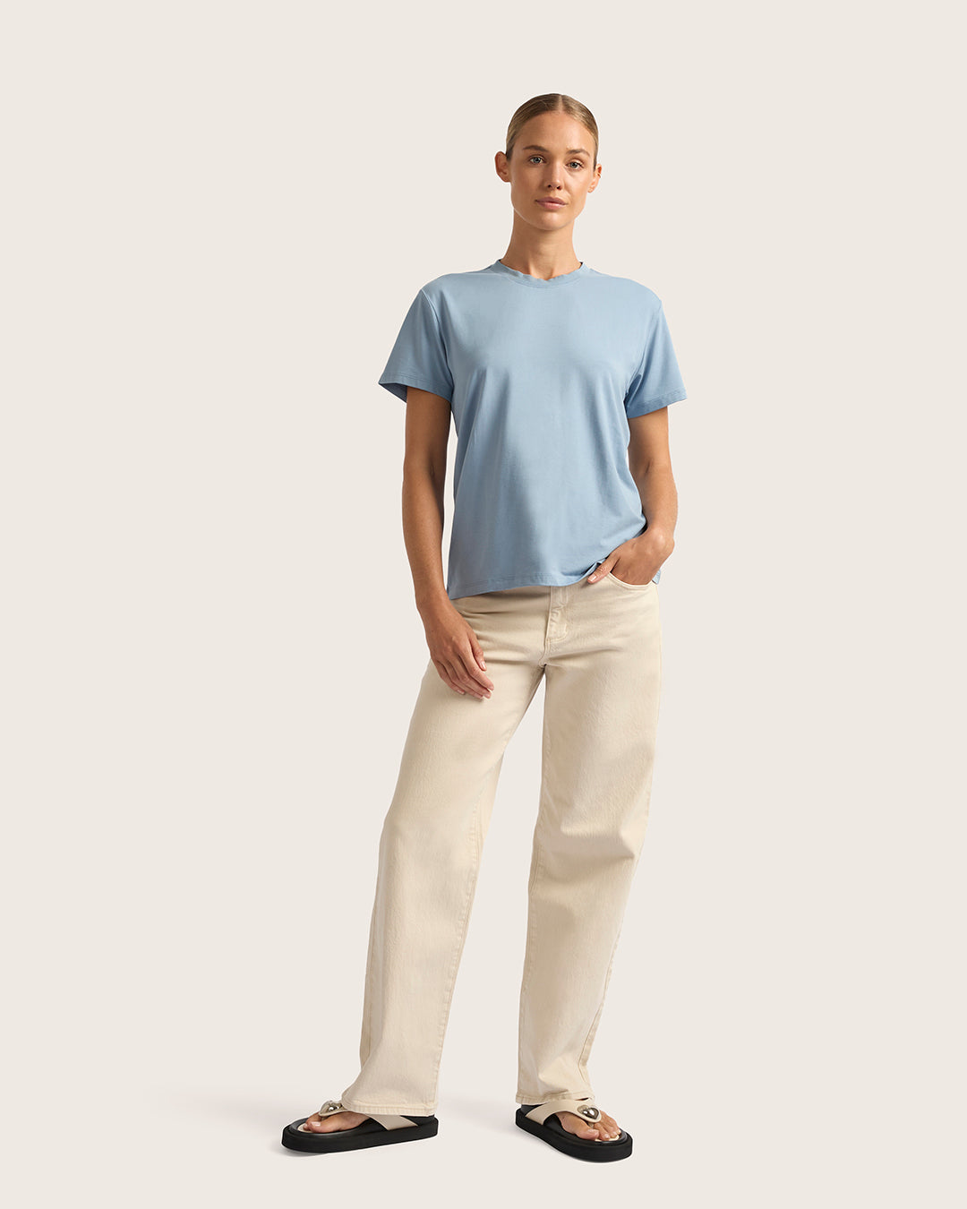 Women's Classic Crew Neck T-Shirt - Sky Blue