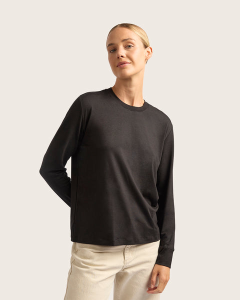 トップス everyone BOKASHI long sleeve tee shirt small_B10967_BLK_Women_sClassi