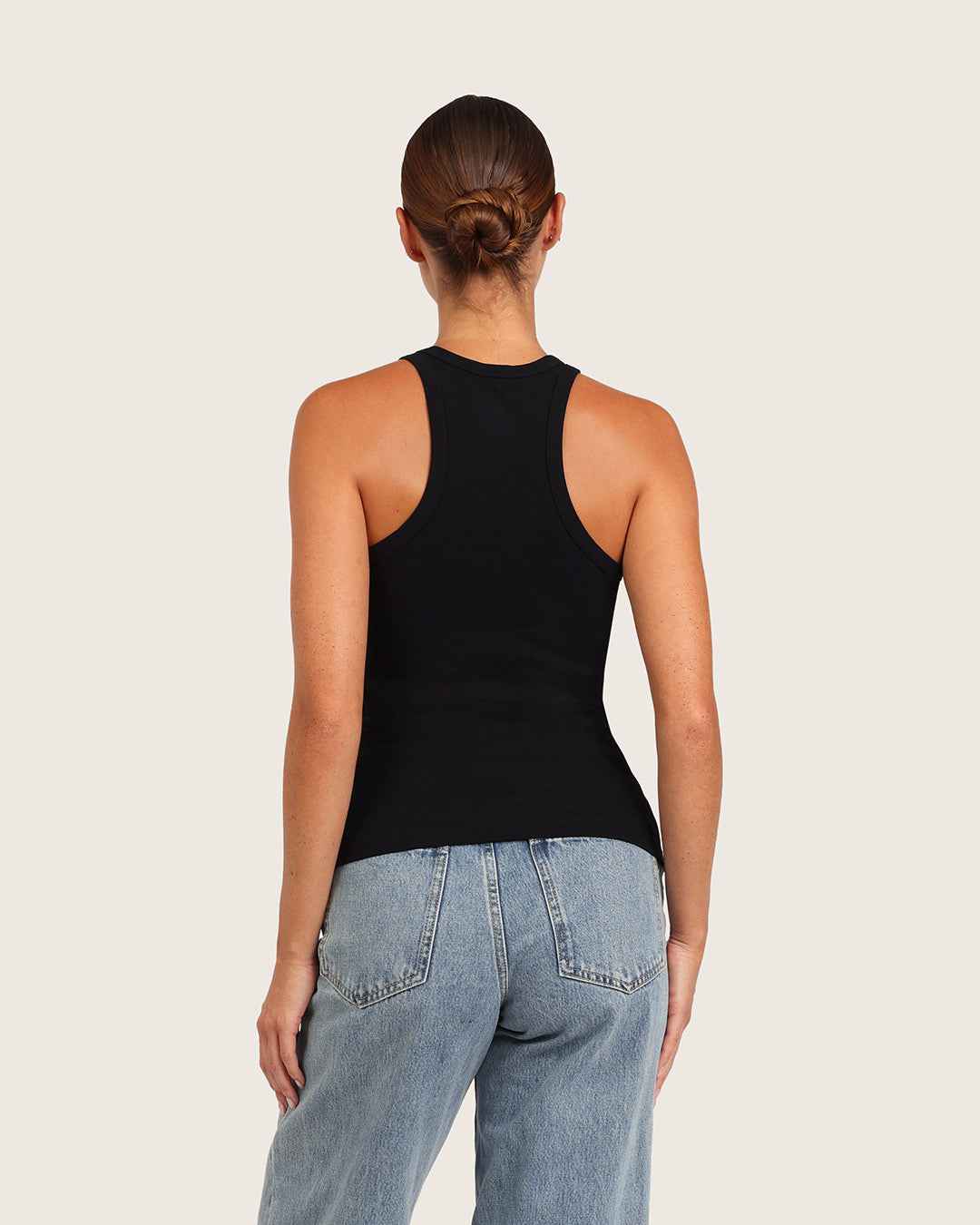 Women's Ribbed Racerback Tank - Black
