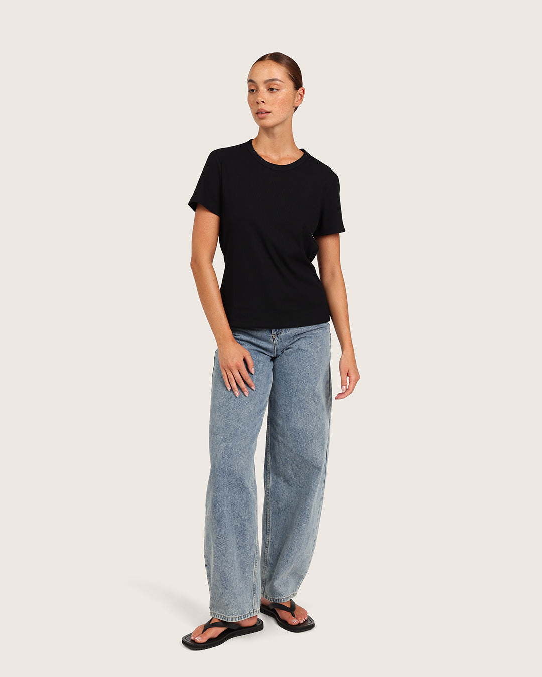 Women's Bamboo Ribbed Crew Neck T-Shirt in Black – Boody US