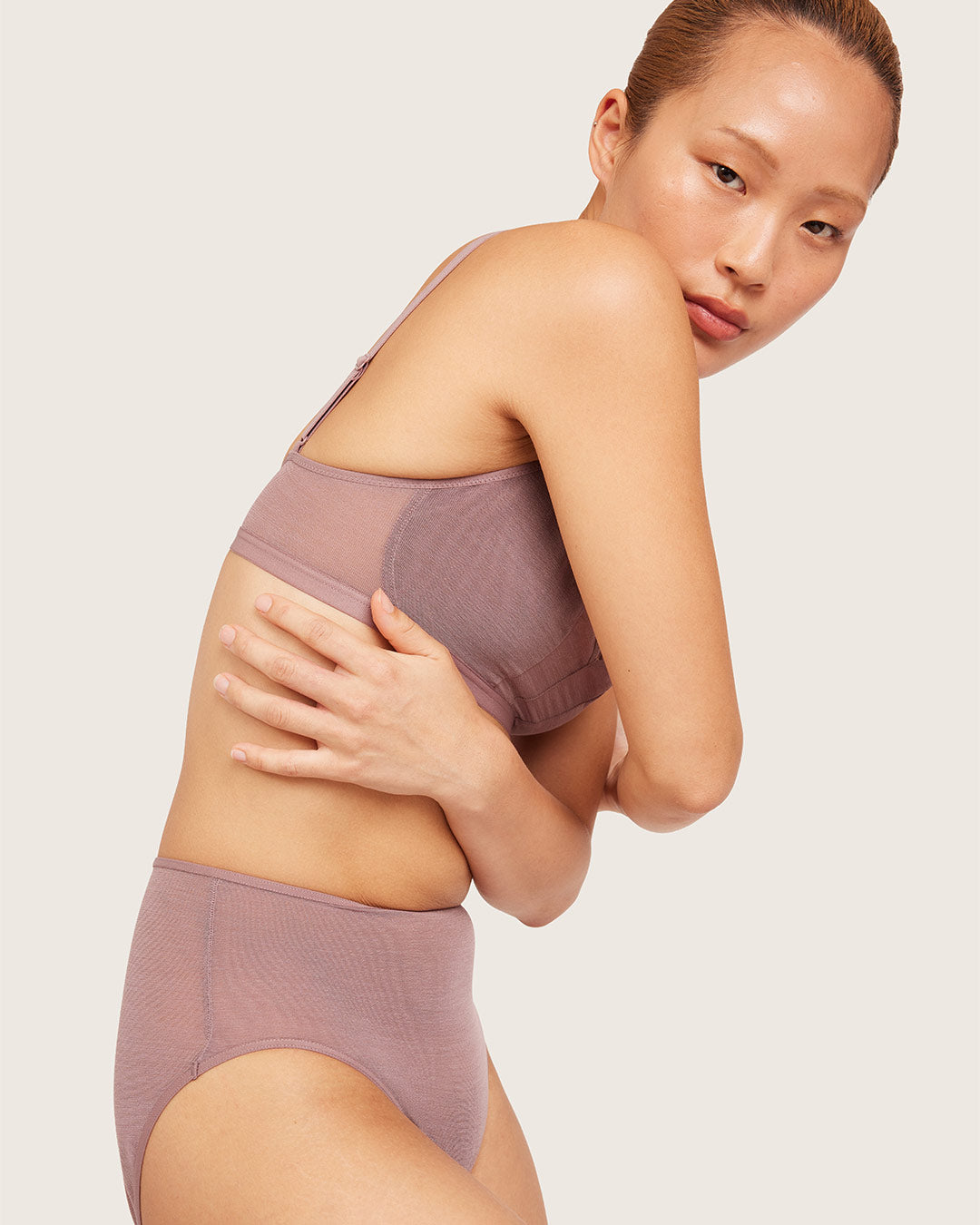 FreeMesh High-Cut Full Briefs - Mauve