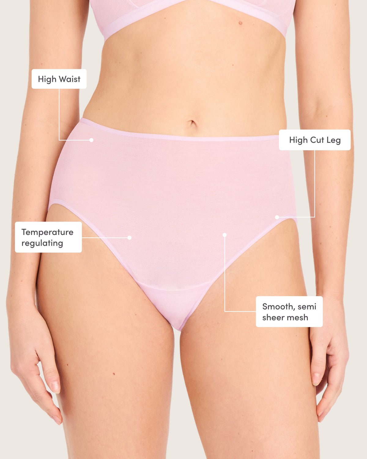 FreeMesh High-Cut Full Briefs - Pink Sorbet