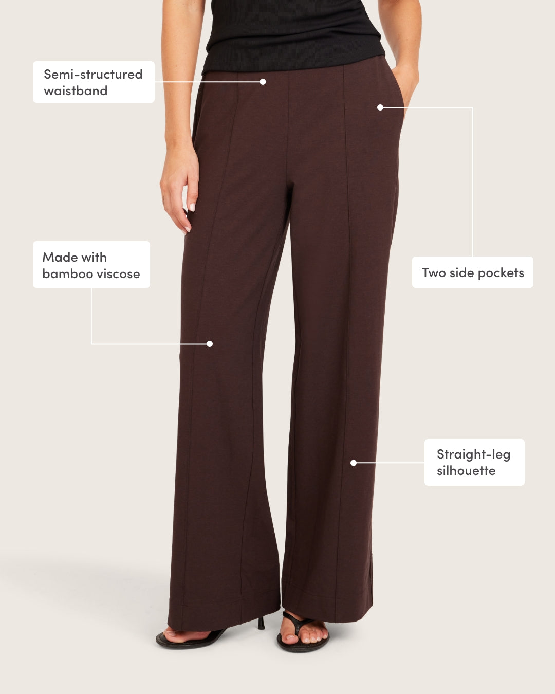 Relaxed Leg Pants - Regular - Carob