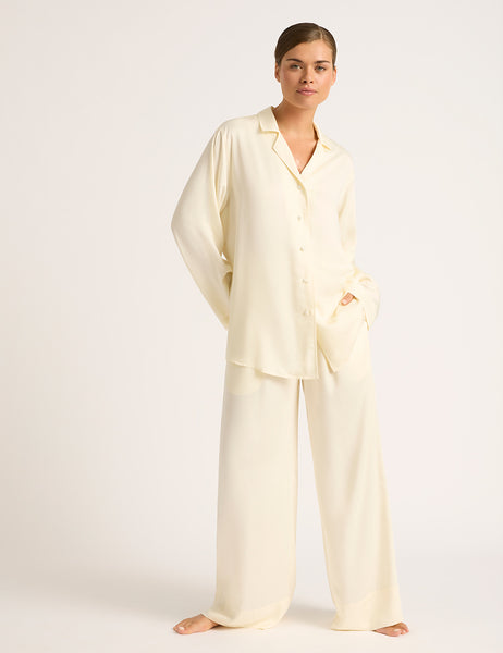 Bamboo Women's Vegan Silk Wide Leg Pants in Pearl – Boody US