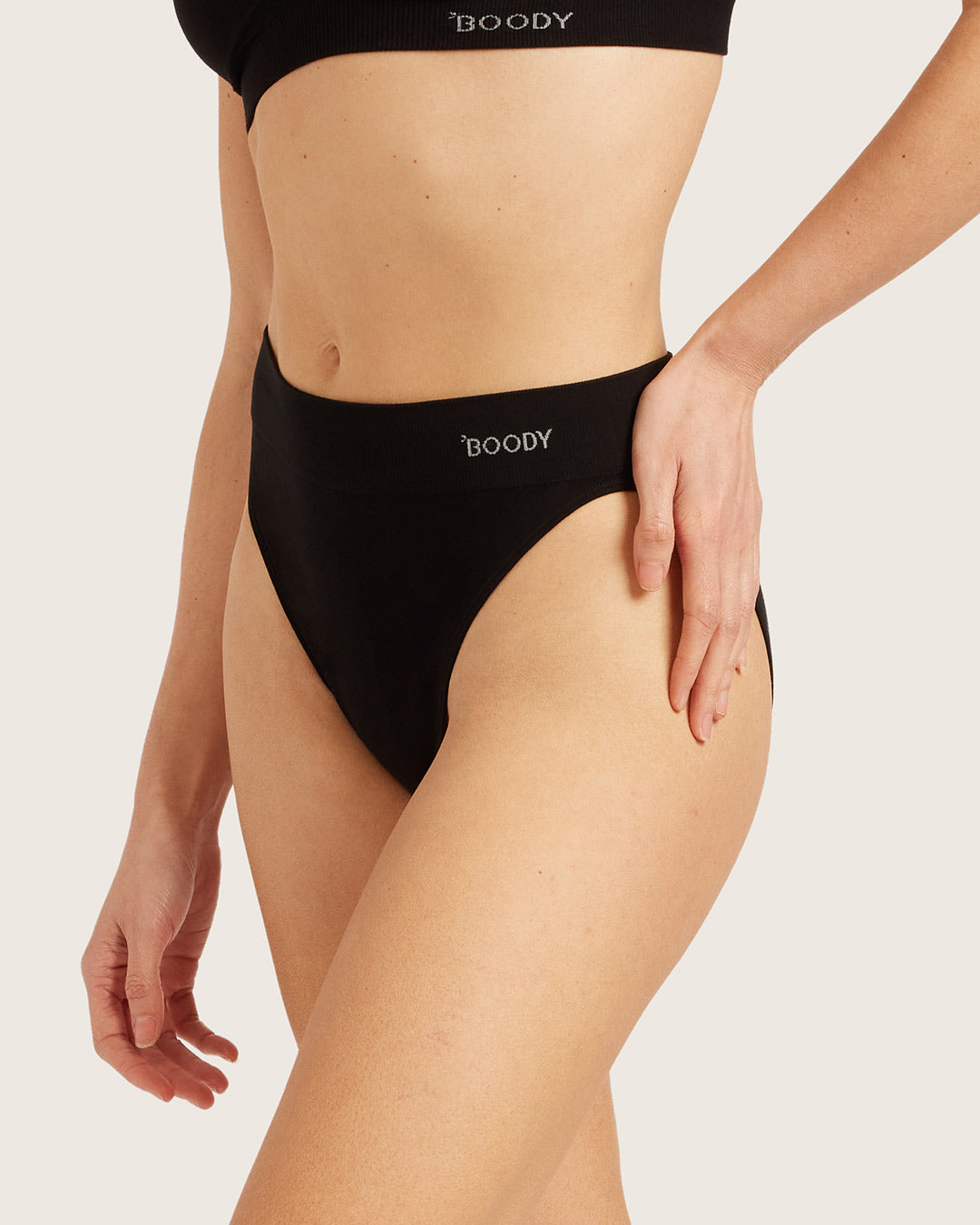 High Cut Full Briefs - Black