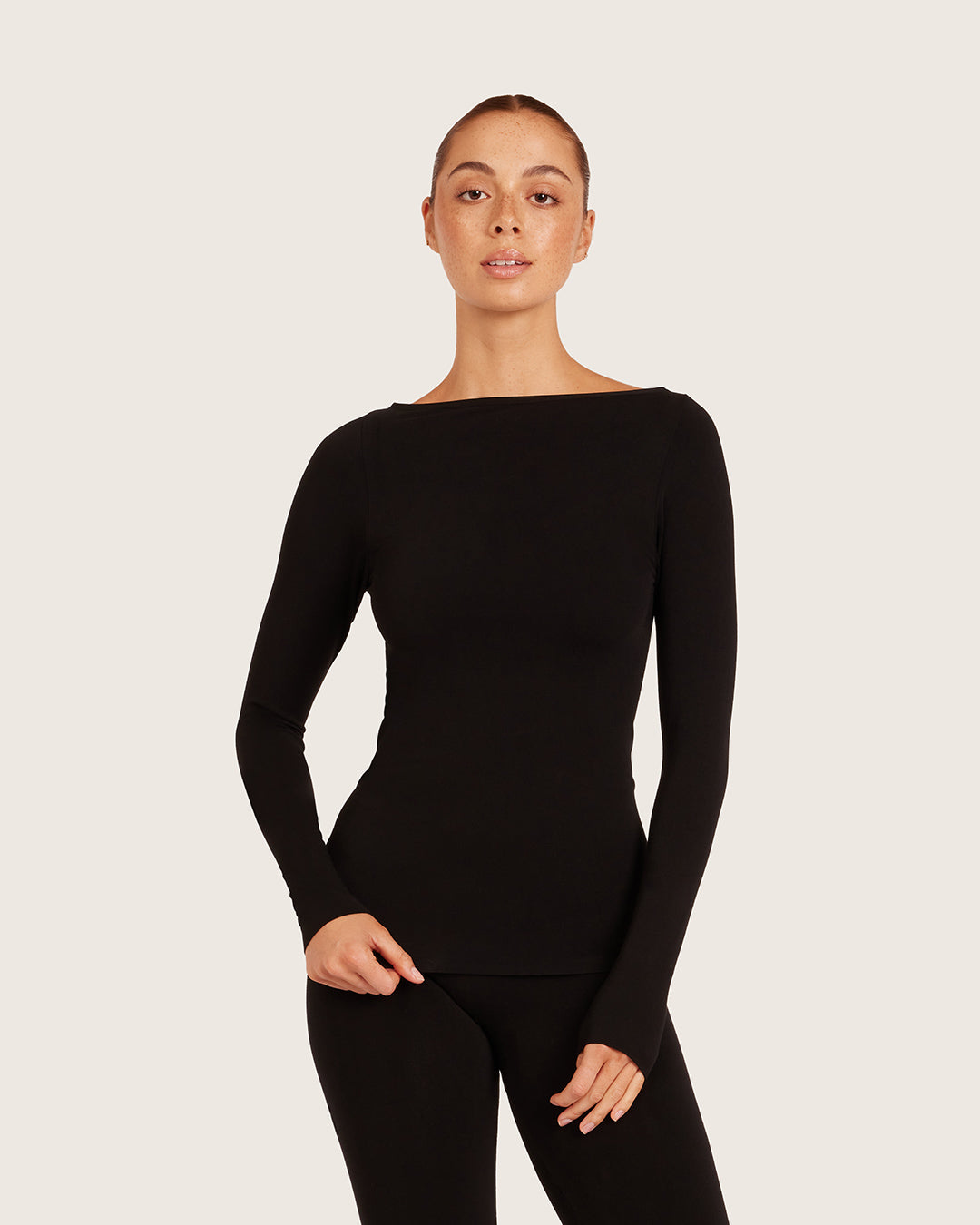 Base Layer Boatneck Long Sleeve Top