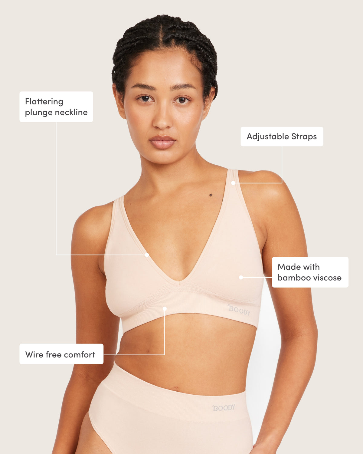 Wireless Plunge Bralette - Shell