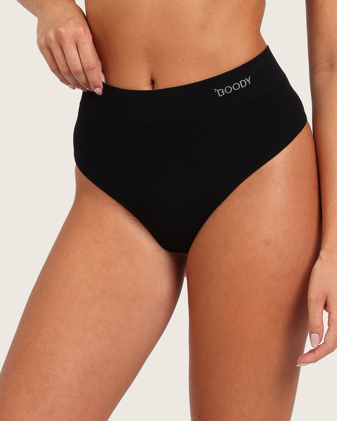 High Waist G-String - Black