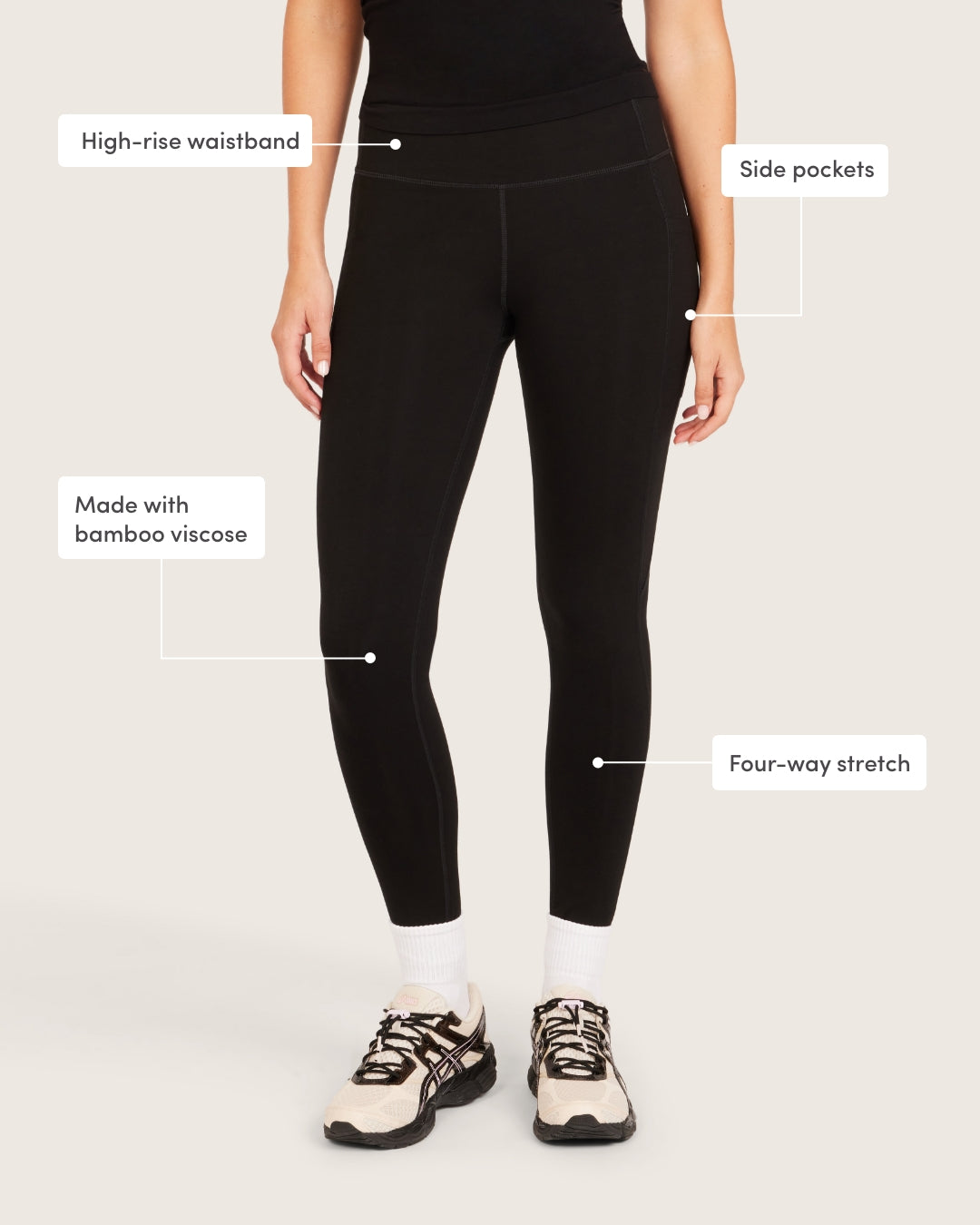 High-Waist Goddess Legging サイズxs ブラック Women's Forme High Waist Leggings with Pocket in Black – Boody US