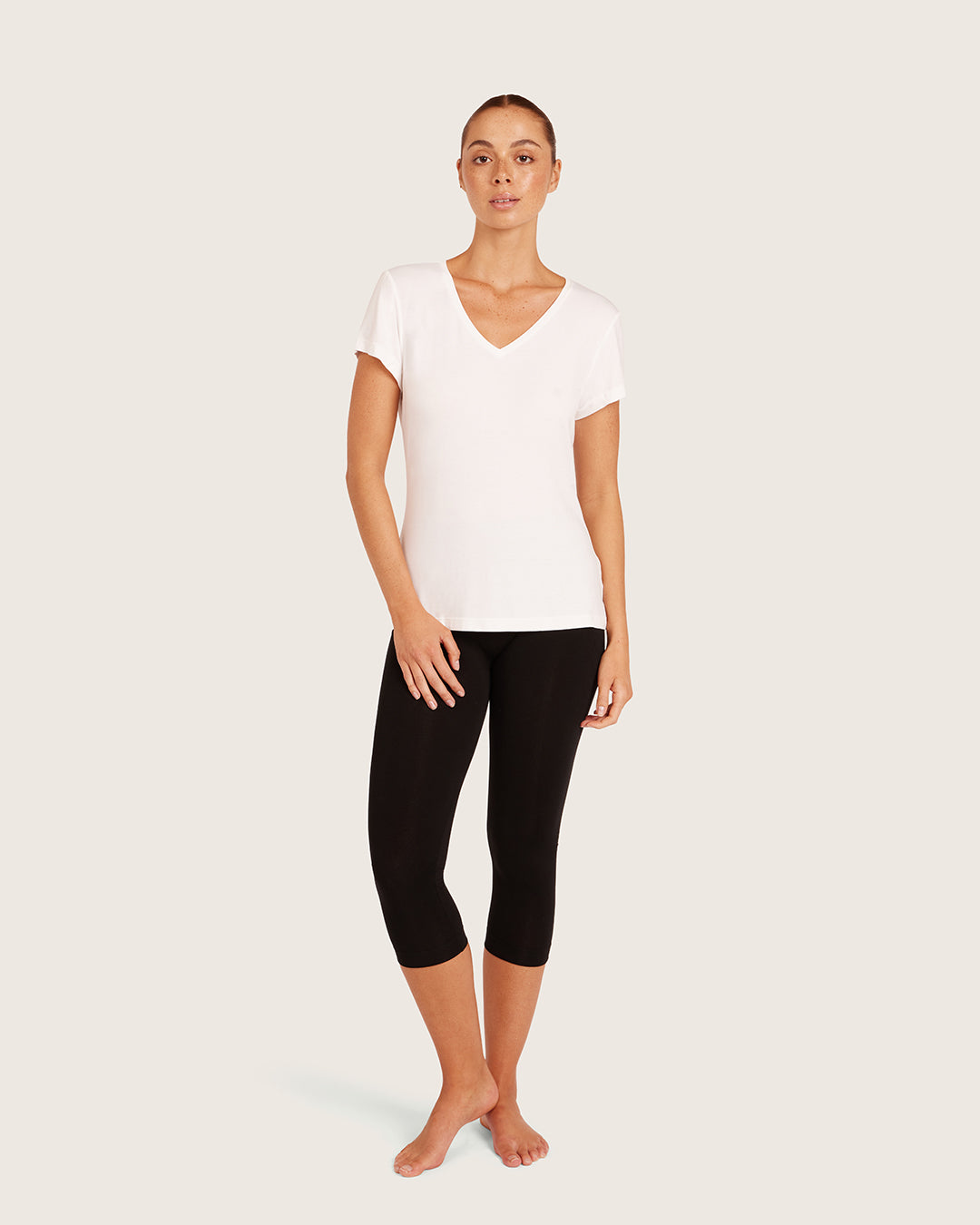 Women's Base Layer V-Neck T-Shirt - White