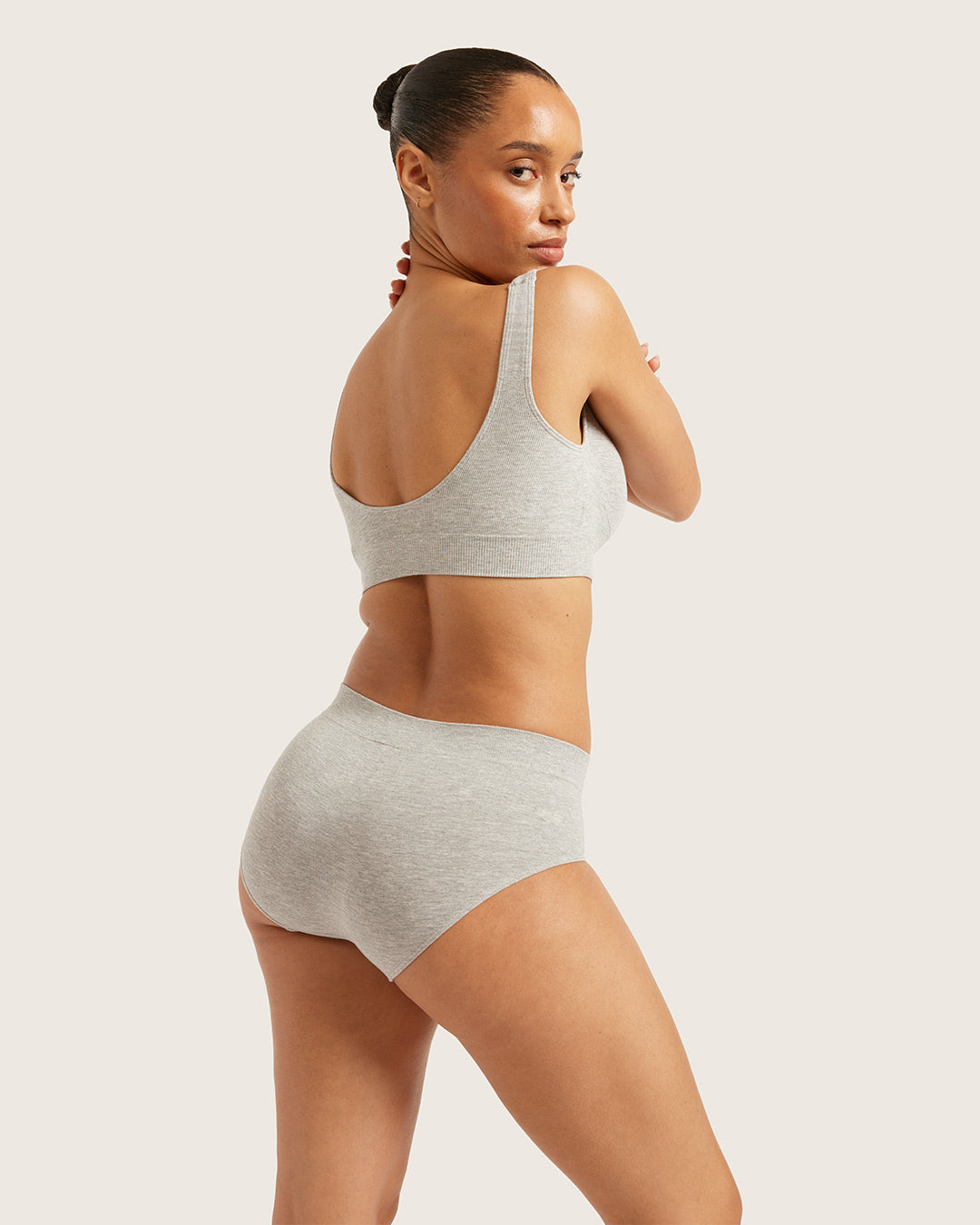 Midi Briefs - Light Grey Marl