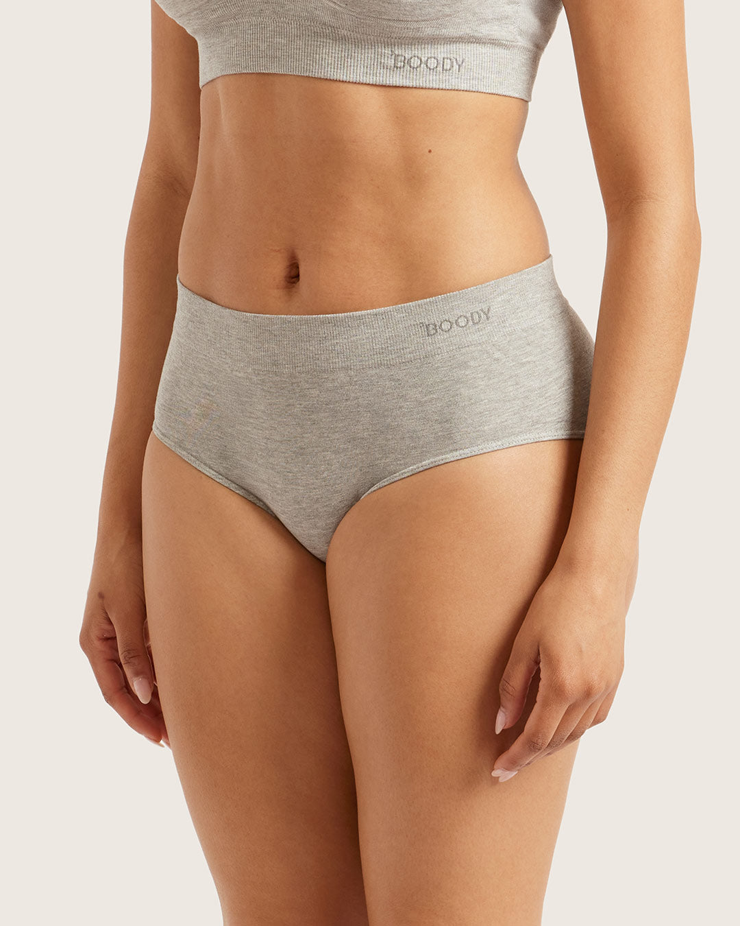 Midi Briefs - Light Grey Marl