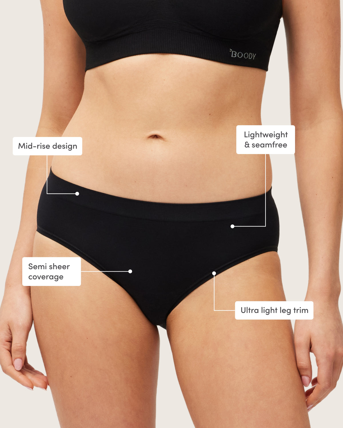 UltraLyte Midi Briefs - Black