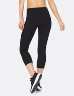 Boody Bamboo 3/4 Active Exercise Leggings Womens in Black Rear View