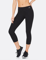 Boody Bamboo 3/4 Active Exercise Leggings Womens in Black Front View
