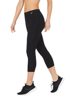 Boody Bamboo 3/4 Active Exercise Leggings Womens in Black Side View