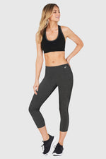 Boody Bamboo 3/4 Active Exercise Leggings Womens in Dark Grey Front View