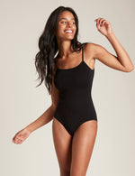 Boody Bamboo Cami Bodysuit in Black Front View 4