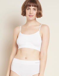 Boody Women's Cami Bra in White with Matching Underwear Front