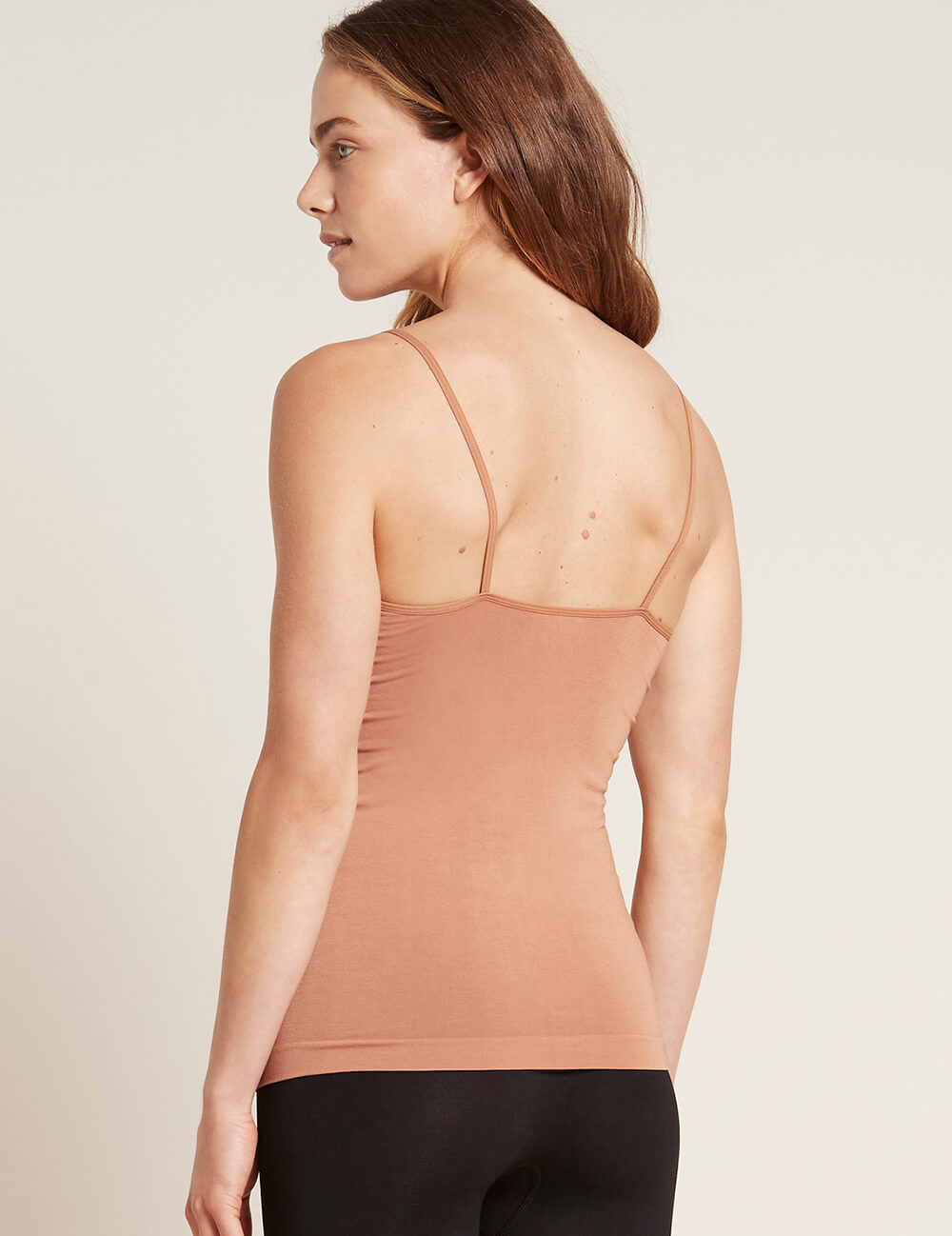 Boody Bamboo Womens Cami Camisole Tank Top Shirt in Nude 2 Rear View