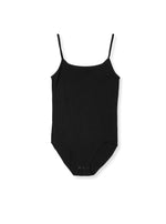 Boody Bamboo Cami Bodysuit in Black Flat Lay Front