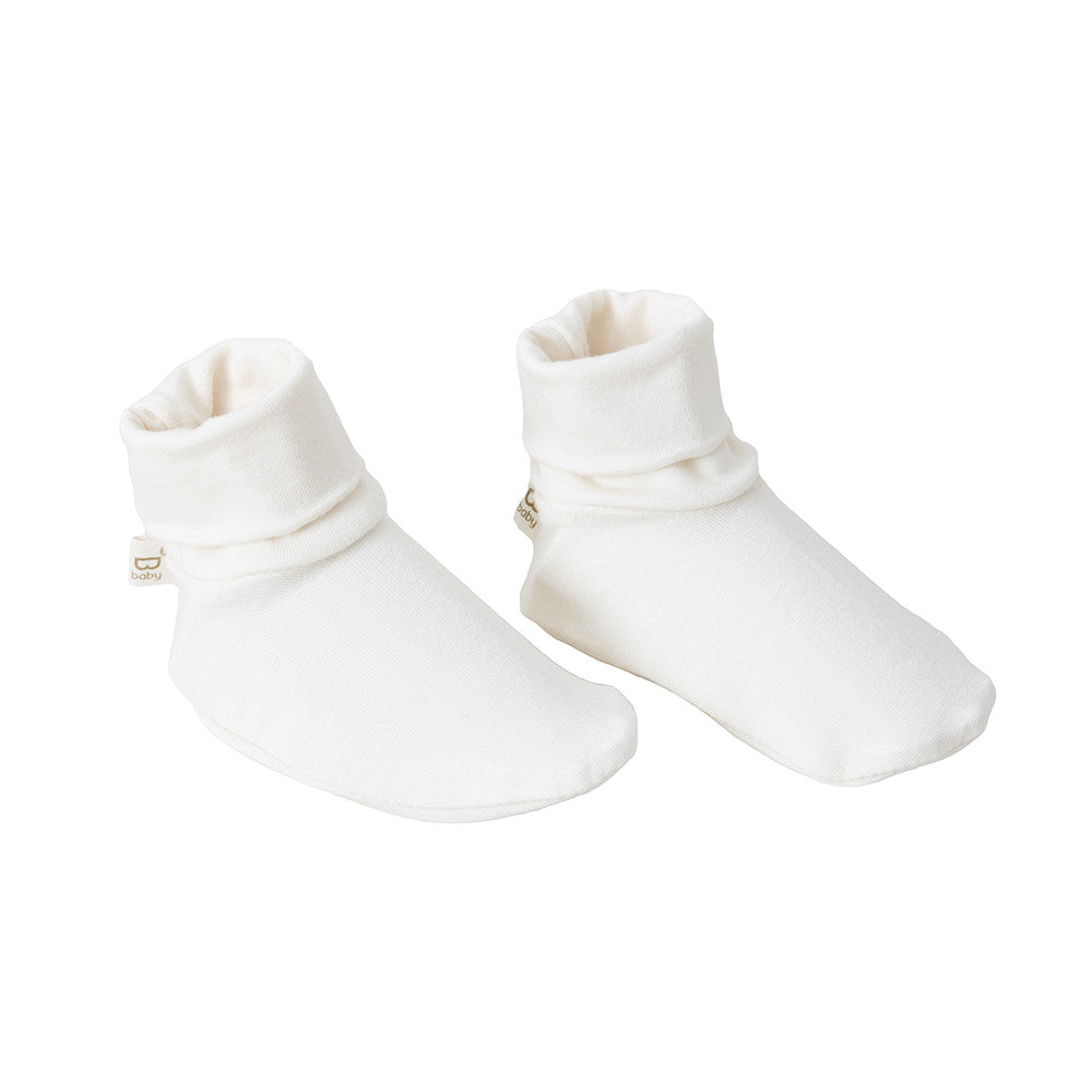 Boody Baby Booties in Chalk White