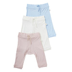 Boody Baby Pull On Pant in Pink, White, and Blue Flat Lay