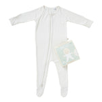 Boody Bamboo Baby Onesie in White Flat Lay with Packaging