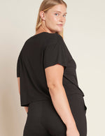 Boody Women's Downtime Crop Tee in Black Back
