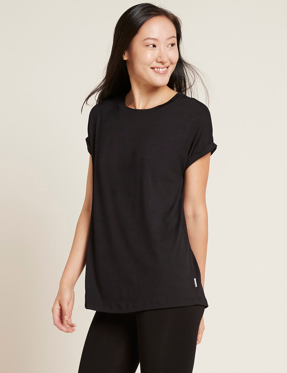 Boody Women's Downtime Lounge Top in Black Side