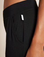 Boody Women's Downtime Slim Leg Lounge Pant in Black Detail