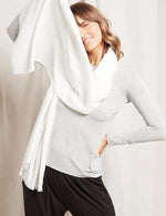 Boody Fringed Hem Scarf for Women in White Front 2