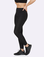 Boody Bamboo Active Mid-Rise Full Length Exercise Leggings in Black Side View