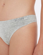 Boody Bamboo G-String Thong Womens Underwear in Light Grey Close Up