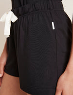 Boody Women's Goodnight Sleep Shorts in Black Detail